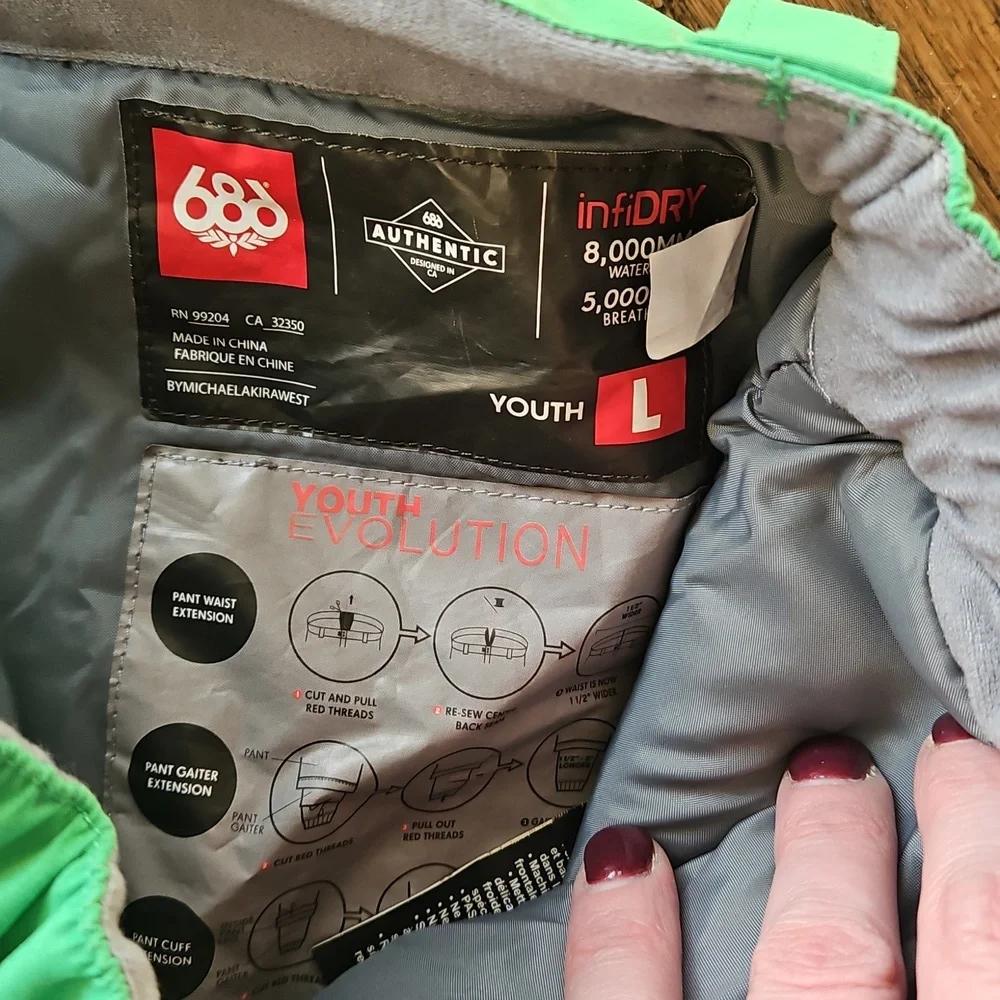 Youth 686‎ Green Snow Pants